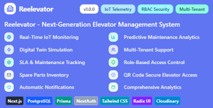 Reelevator - Next-Generation Multi-Tenant Lift Elevator Management System | Next.js, PostgreSQL