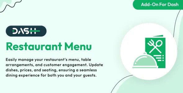 Restaurant Menu - Dash SaaS Add-On Restaurant Menu - Dash SaaS Add-On
