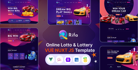 Rifa - Online Lotto Lottery Vue Nuxt JS Template Rifa - Online Lotto Lottery Vue Nuxt JS Template