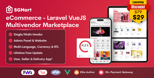 SGMart eCommerce - Laravel VueJS Multivendor Marketplace CMS with POS SGMart eCommerce - Laravel VueJS Multivendor Marketplace CMS with POS