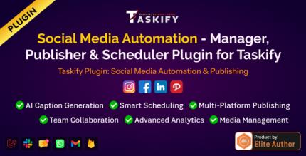 Social Media Automation - Manager, Publisher Scheduler Plugin for Taskify