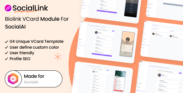 SocialLink - Biolink VCard Module For SocialAI SocialLink - Biolink VCard Module For SocialAI