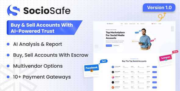 SocioSafe - Buy Sell Accounts With AI-Powered Trust SocioSafe - Buy Sell Accounts With AI-Powered Trust