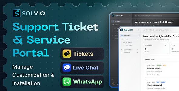 Solvio – Real-Time Customer Support Ticket Live Chat System with Knowledge Base Solvio – Real-Time Customer Support Ticket Live Chat System with Knowledge Base