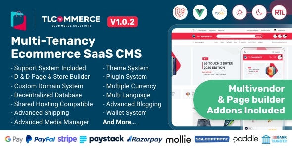 TLCommerce SaaS | Laravel VueJS Powered Multi-Tenancy Ecommerce SaaS CMS TLCommerce SaaS | Laravel VueJS Powered Multi-Tenancy Ecommerce SaaS CMS