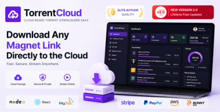 TorrentCloud - Torrent Downloader SaaS with Cloud Storage File Streaming