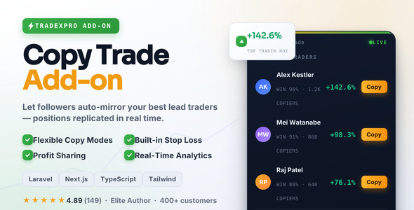 TradexPro - Copy Trade Add-on | Crypto Social and Copy Trading for Your Exchange TradexPro - Copy Trade Add-on | Crypto Social and Copy Trading for Your Exchange