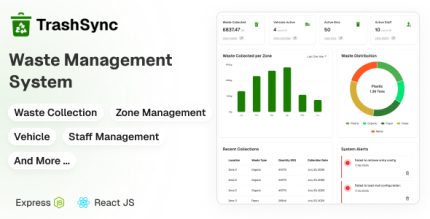 TrashSync - Waste Collection Management System with Express.js REST API React Js