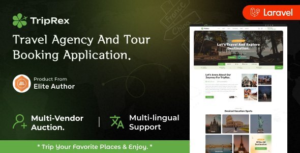 TripRex - Travel Agency and Tour Booking Laravel Script TripRex - Travel Agency and Tour Booking Laravel Script