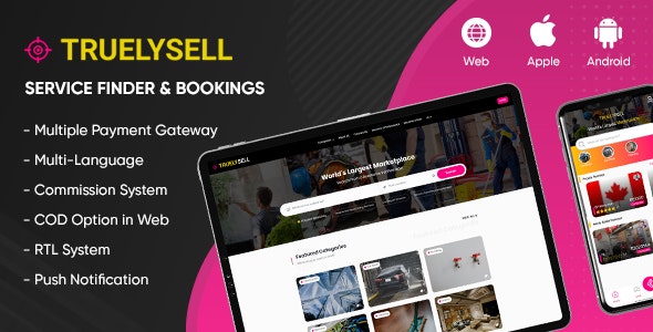 TruelySell - Multi-Service Booking Provider Marketplace Platform (Laravel 12) TruelySell - Multi-Service Booking Provider Marketplace Platform (Laravel 12)