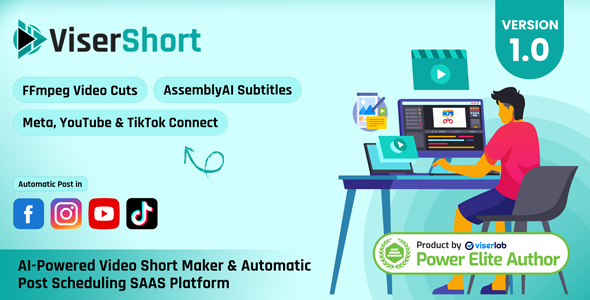 ViserShort - AI Powered Video Short Maker And Automatic Post Scheduling SAAS Platform ViserShort - AI Powered Video Short Maker And Automatic Post Scheduling SAAS Platform