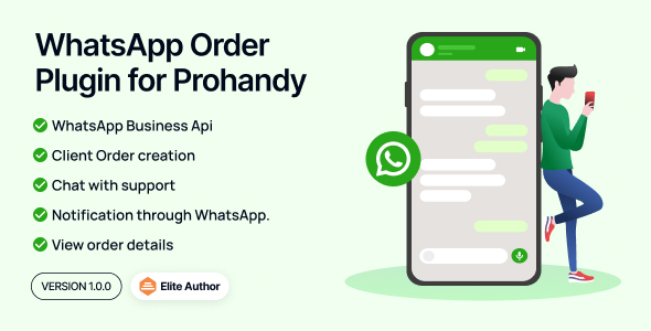 WhatsApp Order Plugin for Prohandy - On-Demand Handyman Home Service Provider Marketplace