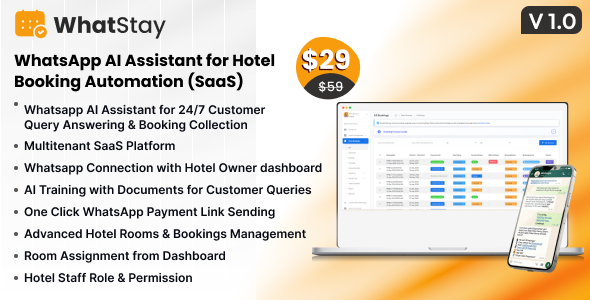 WhatStay - WhatsApp AI Assistant for Hotel Booking Automation (SaaS) WhatStay - WhatsApp AI Assistant for Hotel Booking Automation (SaaS)
