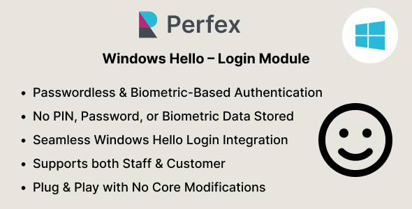 Windows Hello – Login Module for Perfex CRM Windows Hello – Login Module for Perfex CRM