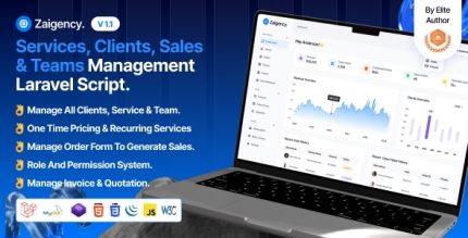 Zaigency - Services, Clients, Sales Teams Management Laravel Script