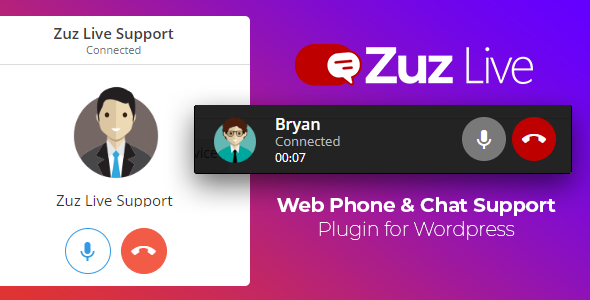 Zuz Live Web Phone Call Chat Support Plugin for Wordpress