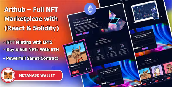 NFT Arthub – Full NFT Marketplcae with (React and Solidity) Like Opensea NFT Arthub – Full NFT Marketplcae with (React and Solidity) Like Opensea