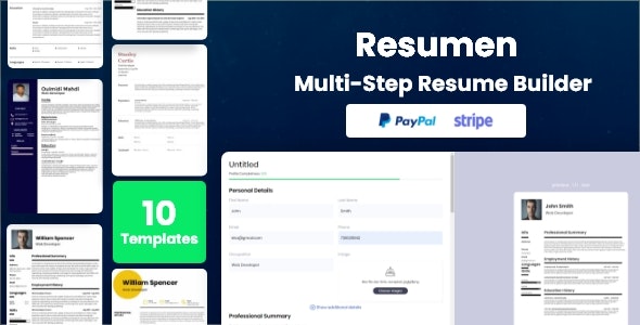 Resumen - Sass MultiStep Resume Builder