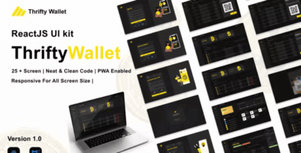 Thriftywallet - ReactJS UI kit for Crypto Wallet ( Cryptocurrency), reward points, and FIAT currency 1.4